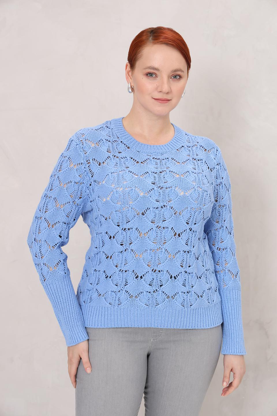 Пуловер Gerry Weber голубой ажурный