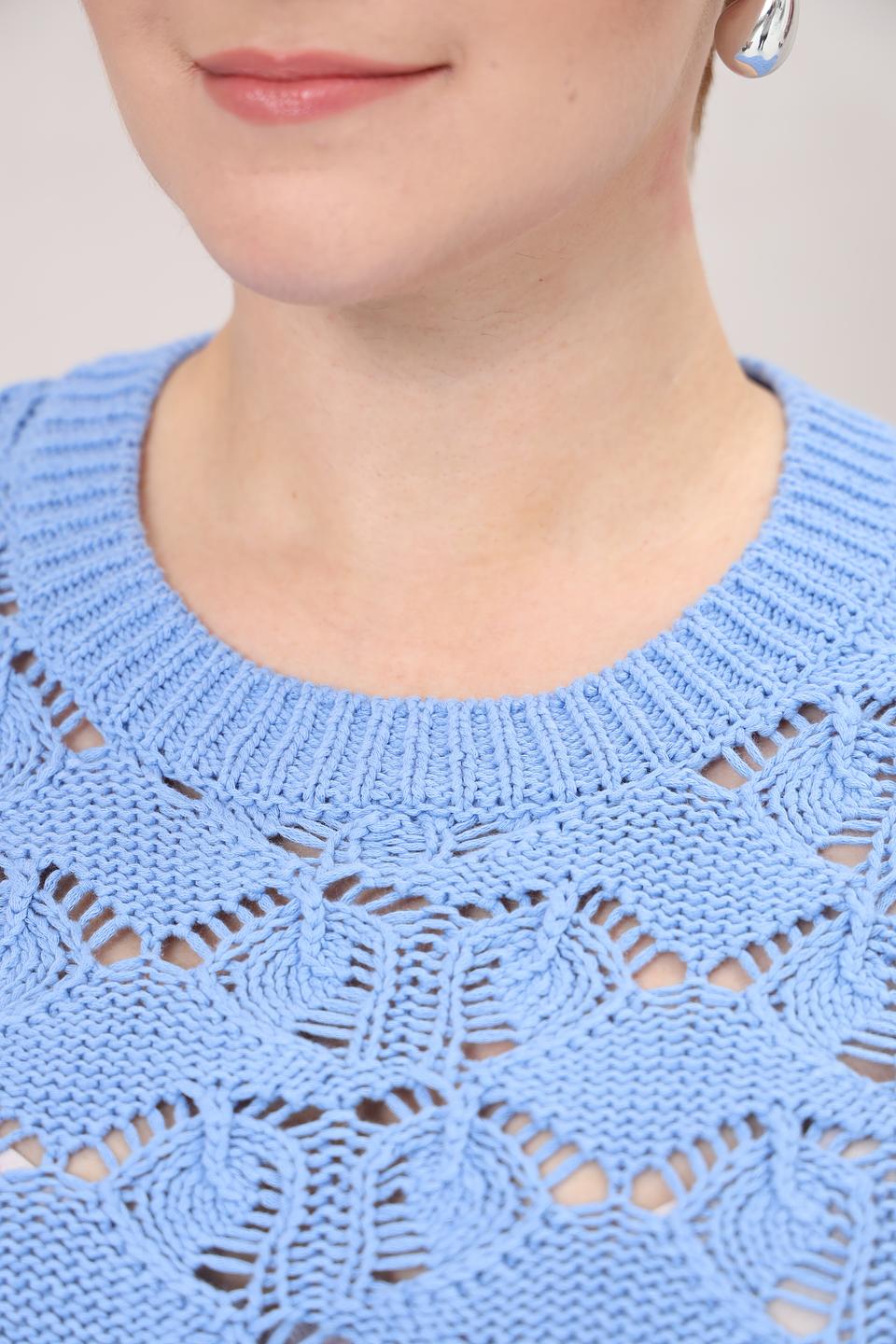 Пуловер Gerry Weber голубой ажурный