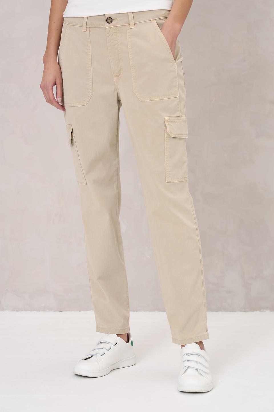Брюки карго Oui бежевые