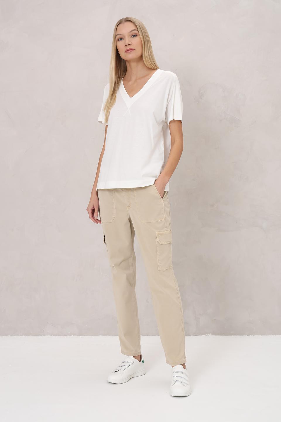 Брюки карго Oui бежевые