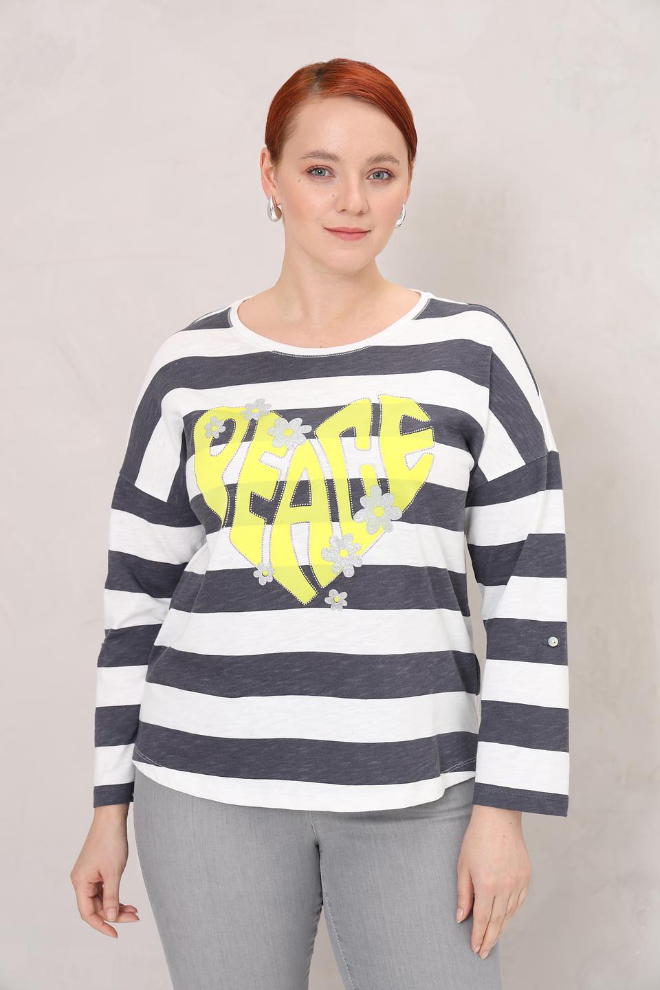 Лонгслив Via Appia в полоску с принтом