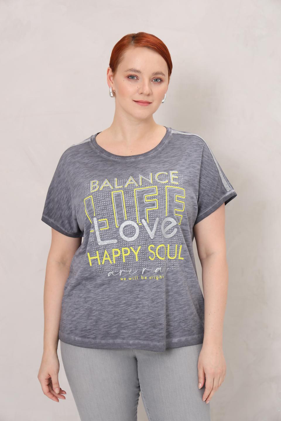 Футболка Via Appia с принтом серый