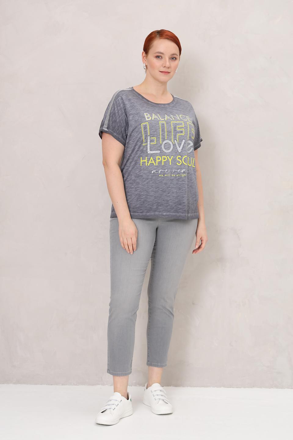 Футболка Via Appia с принтом серый