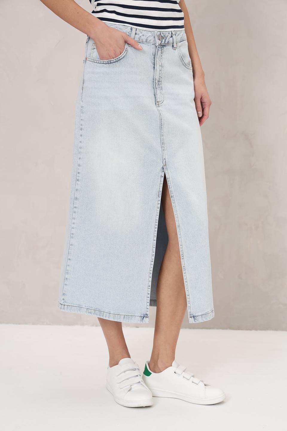 Юбка джинсовая Oui светло-голубая