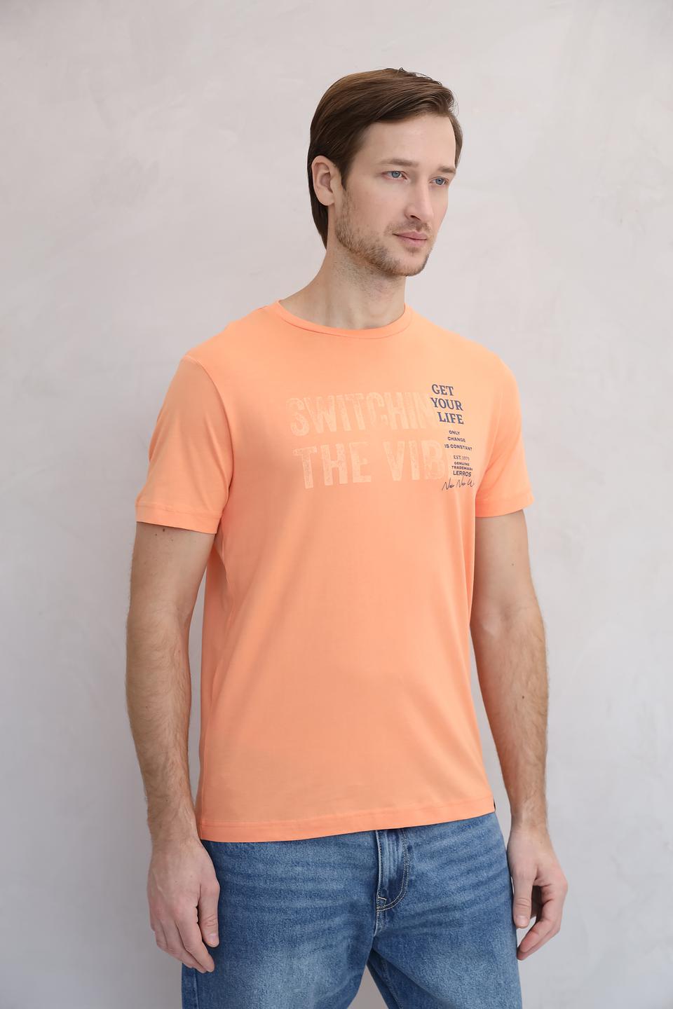 Футболка Lerros персиковая с принтом