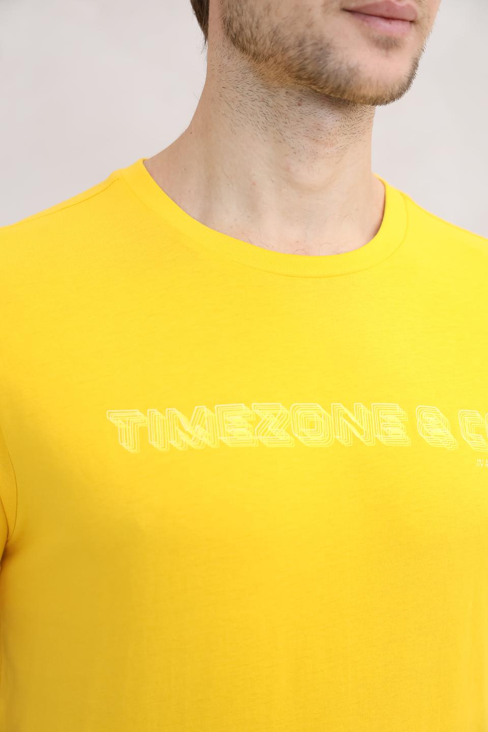 Футболка Time Zone с логотипом жёлтая