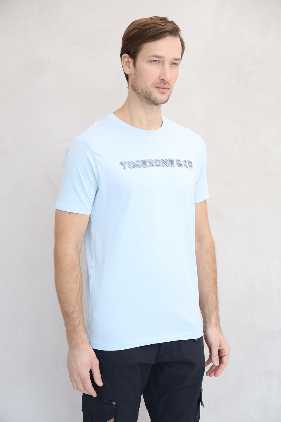 Футболка Time Zone голубая с логотипом