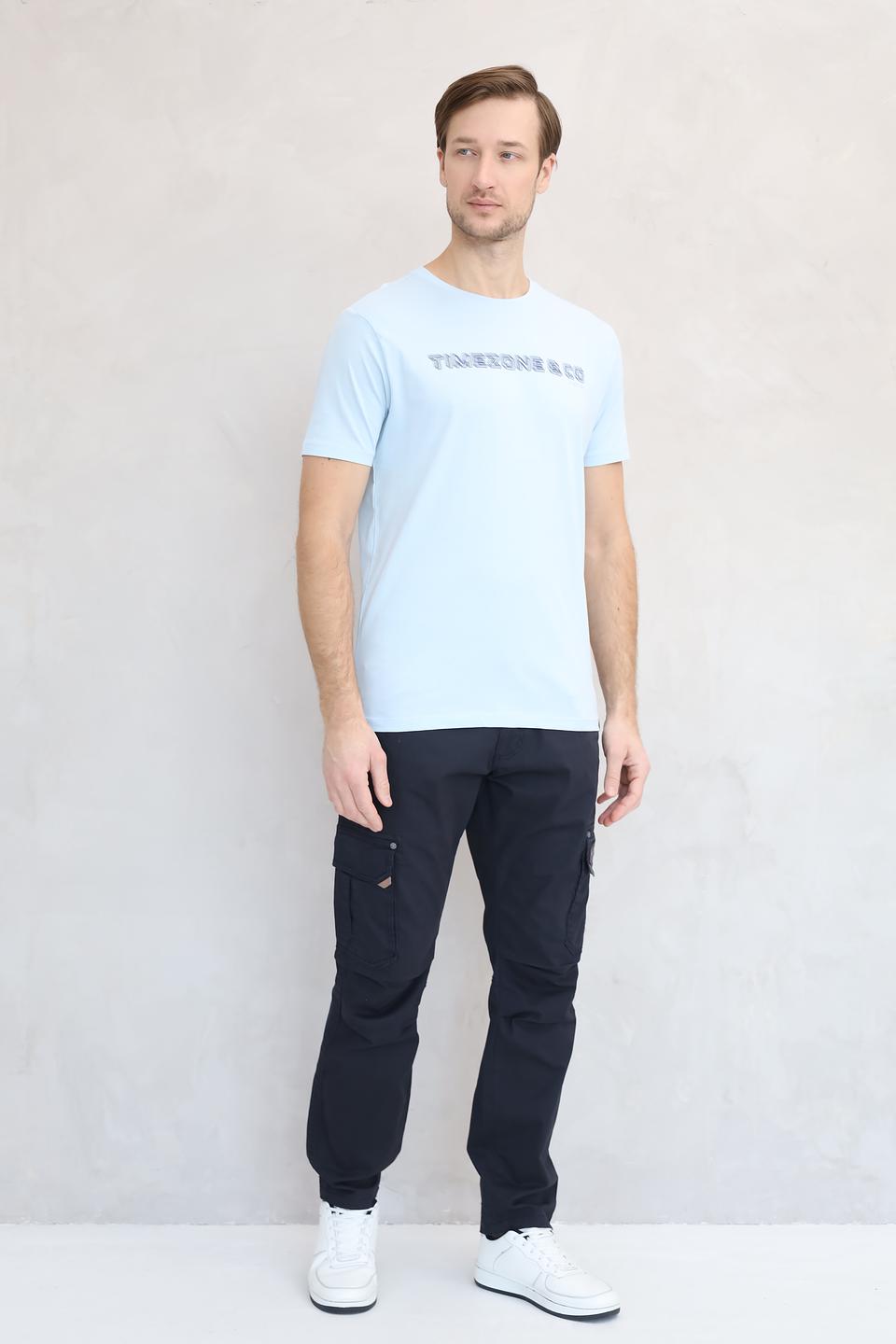 Футболка Time Zone голубая с логотипом