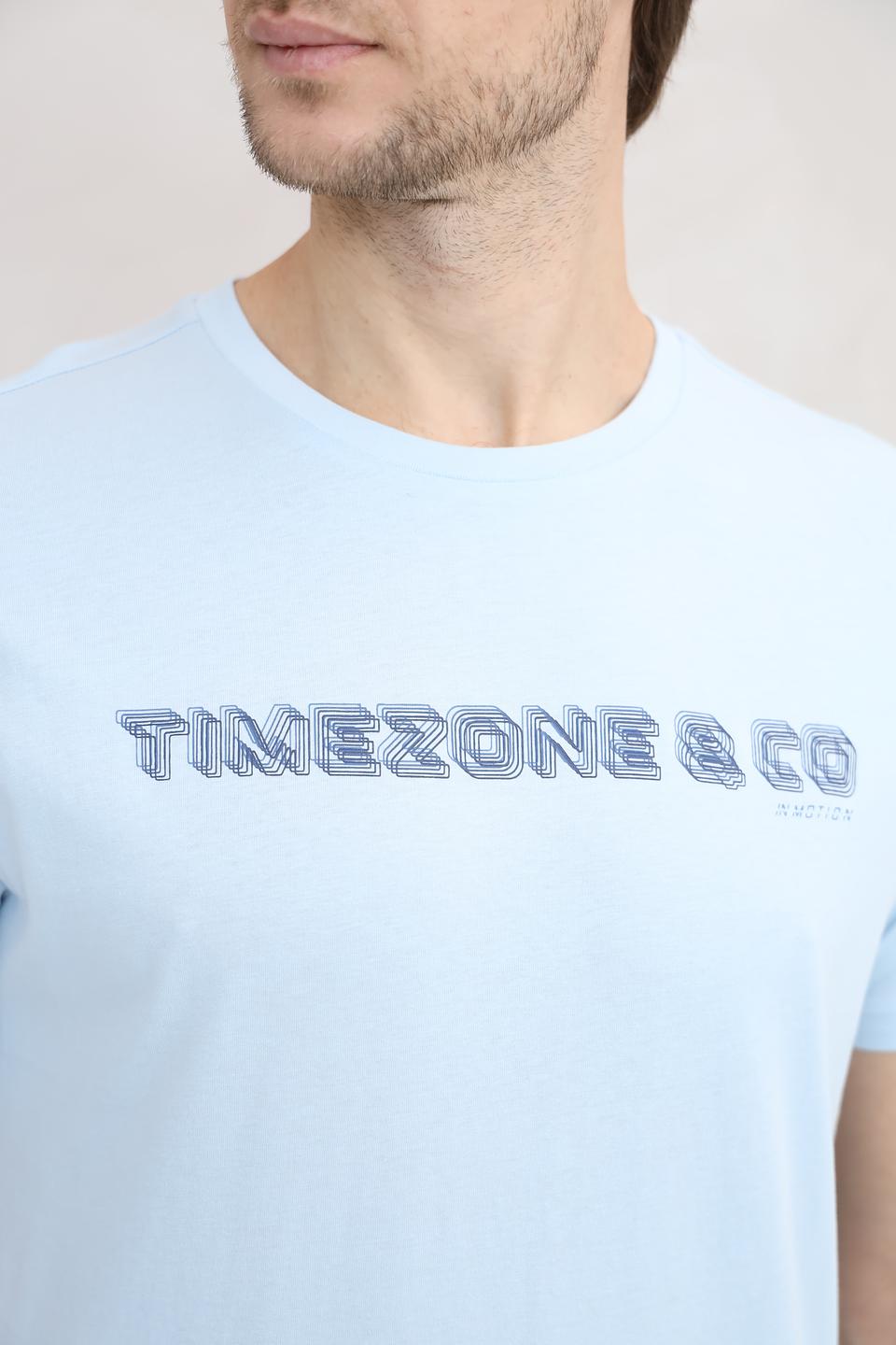 Футболка Time Zone голубая с логотипом