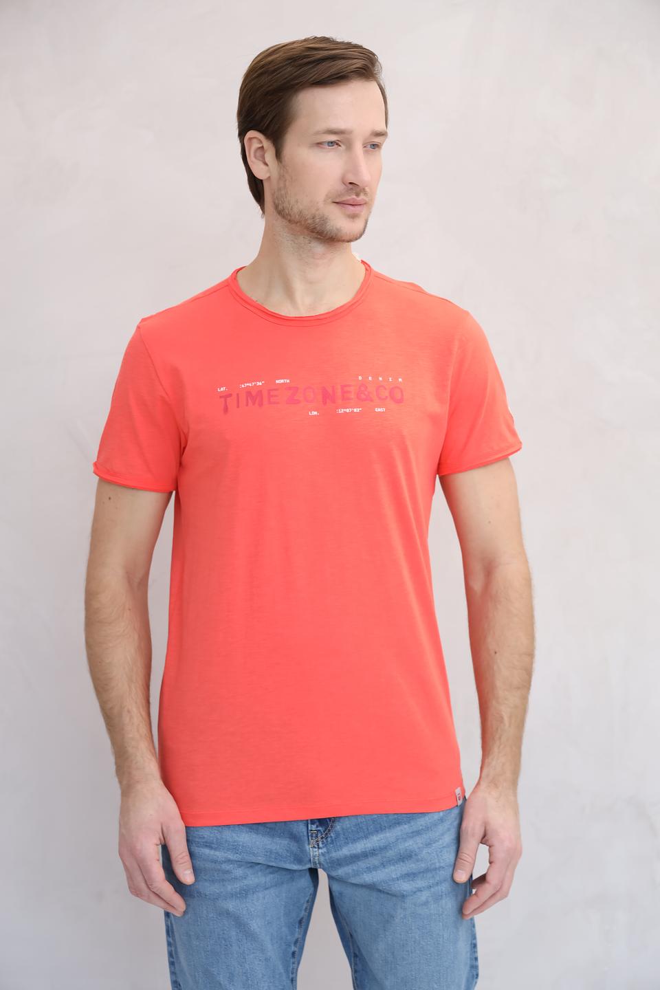 Футболка Time Zone с принтом коралловая