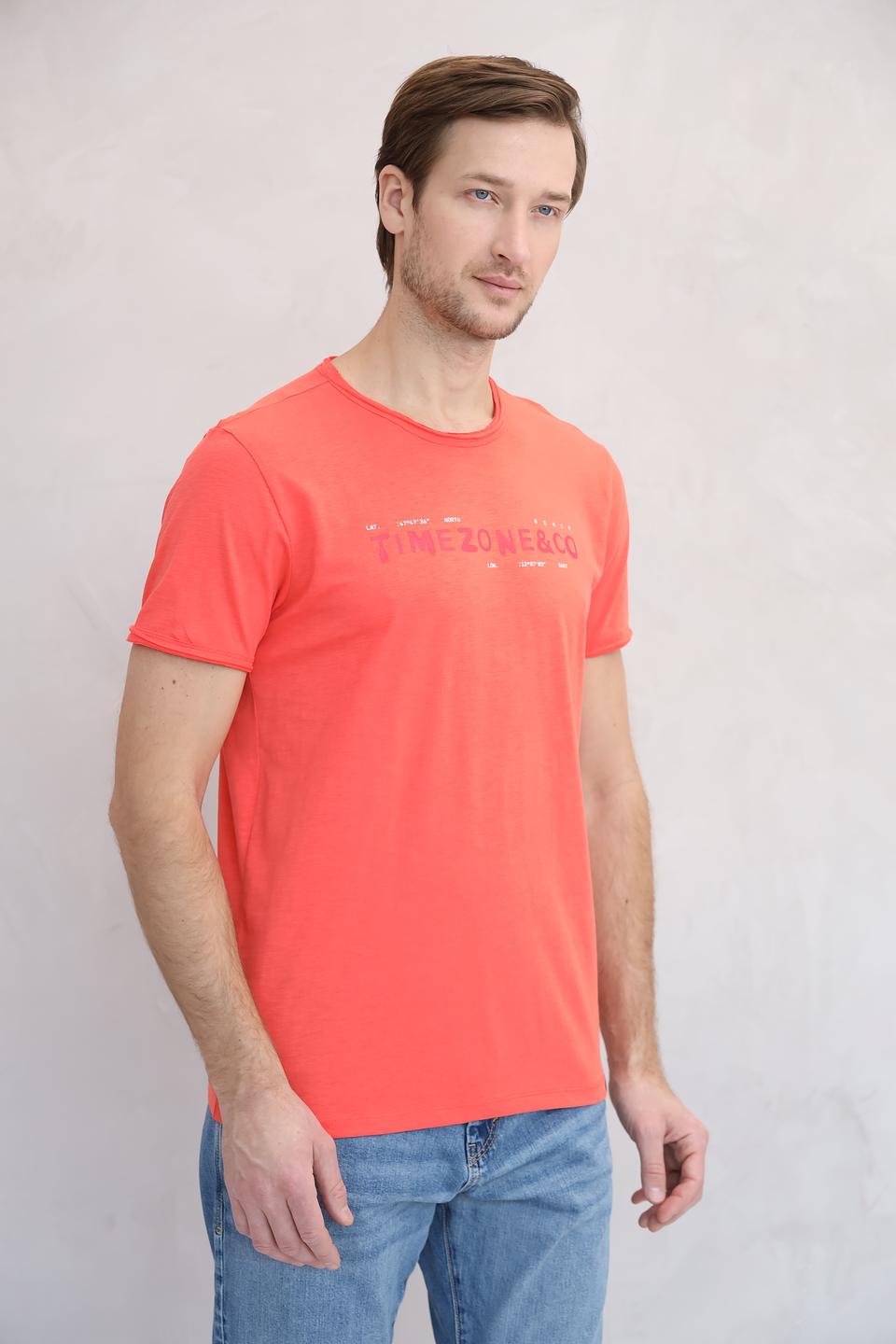 Футболка Time Zone с принтом коралловая
