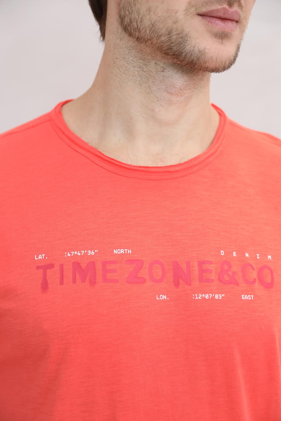 Футболка Time Zone с принтом коралловая