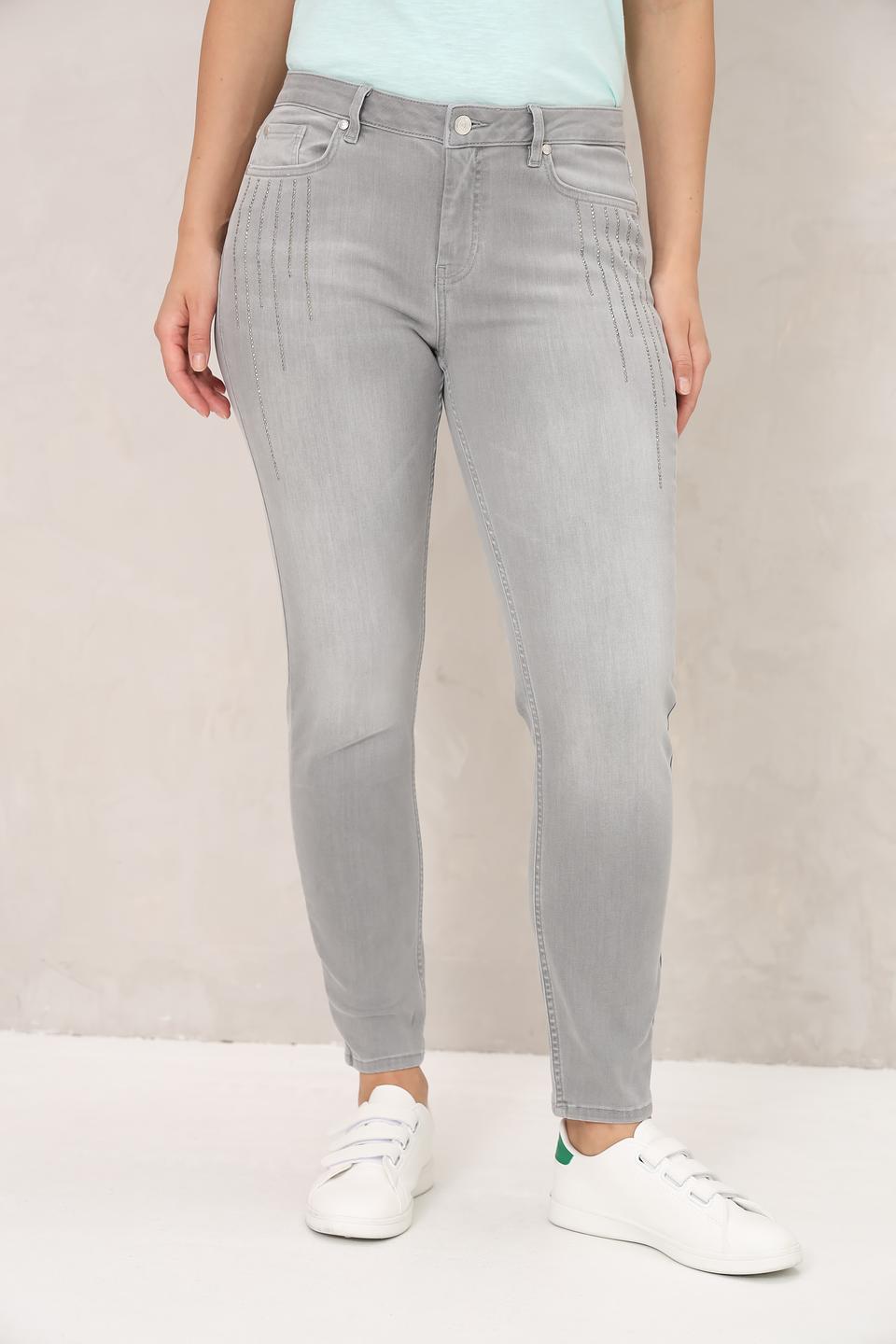 Джинсы Monari серые с декором