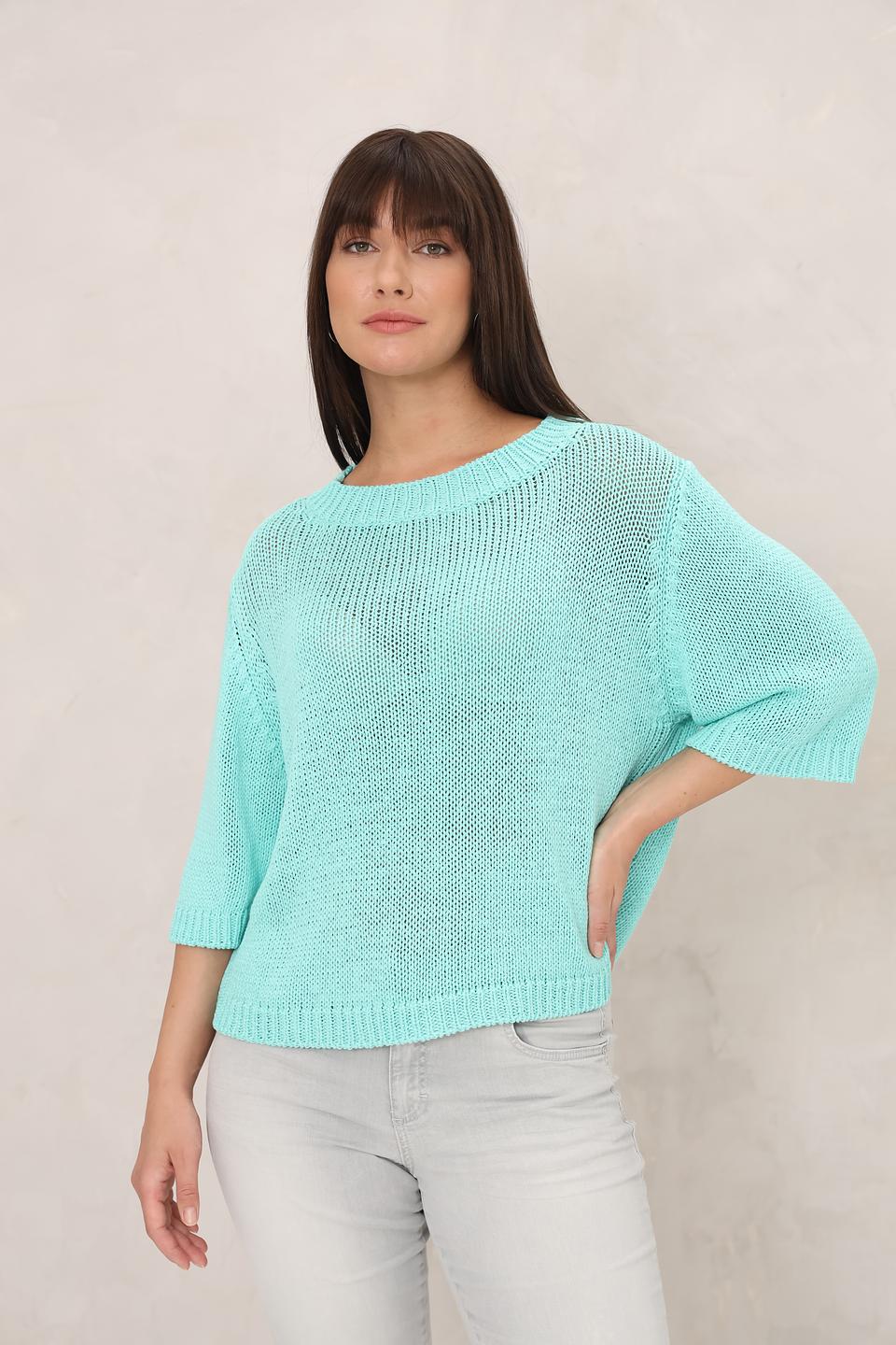 Пуловер Monari мятный с 3/4 рукавом