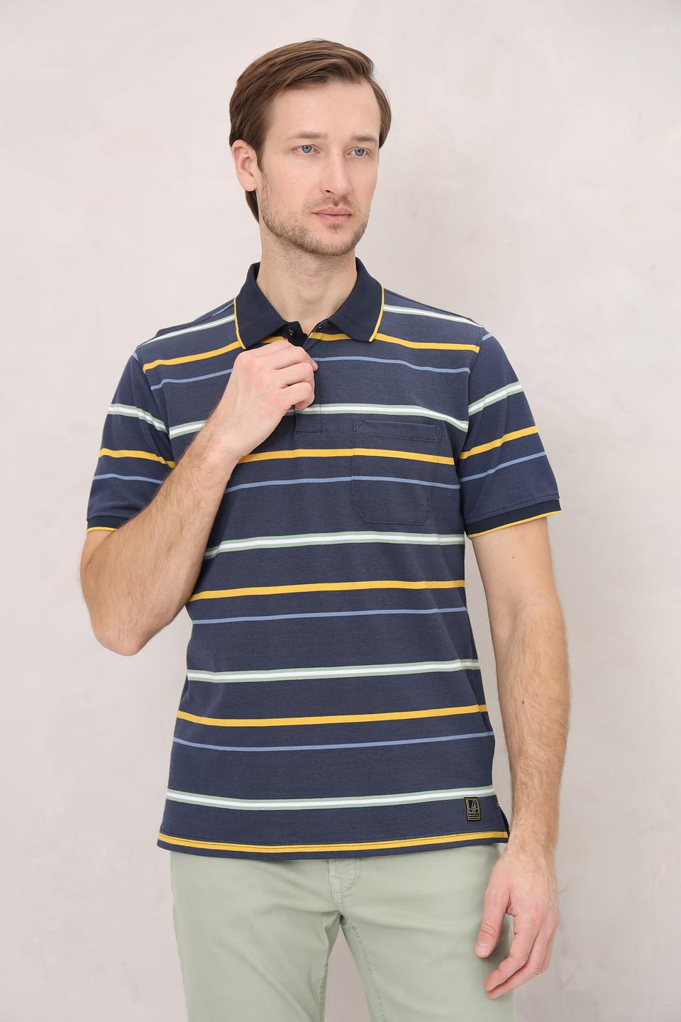 Поло Casa Moda в полоску синий