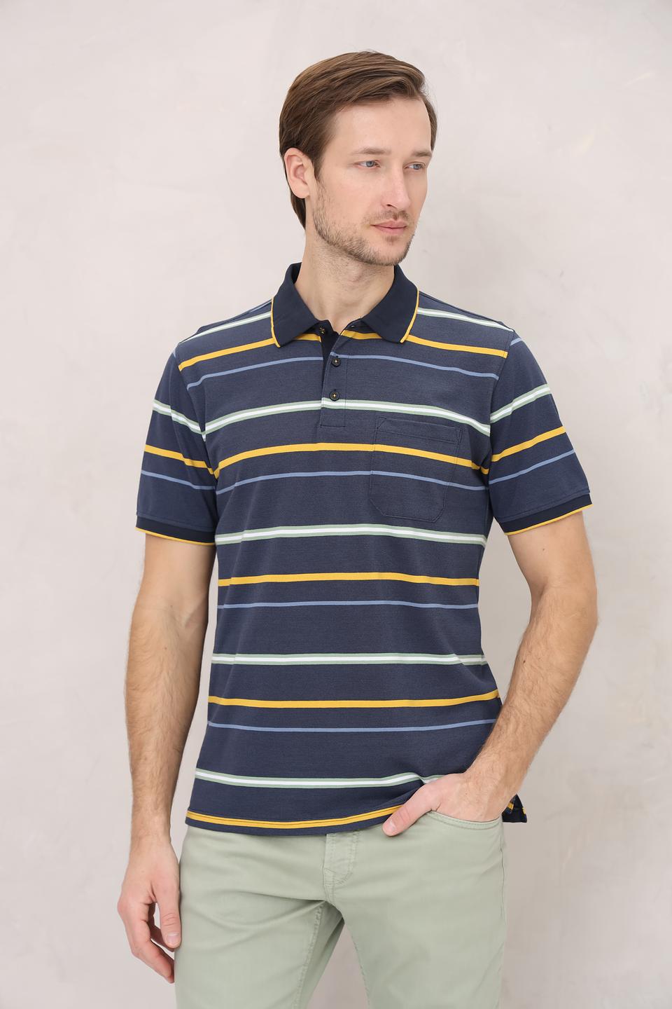 Поло Casa Moda в полоску синий