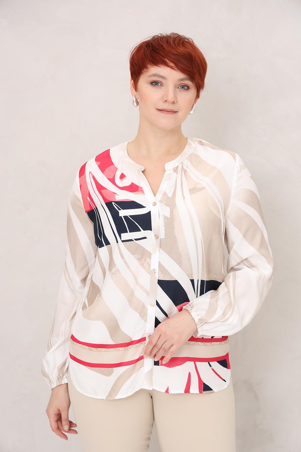 Блуза Frank Walder с принтом бежевая