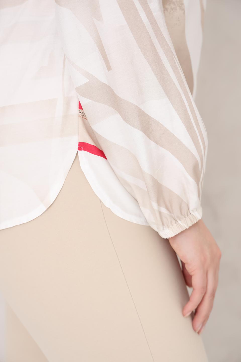 Блуза Frank Walder с принтом бежевая