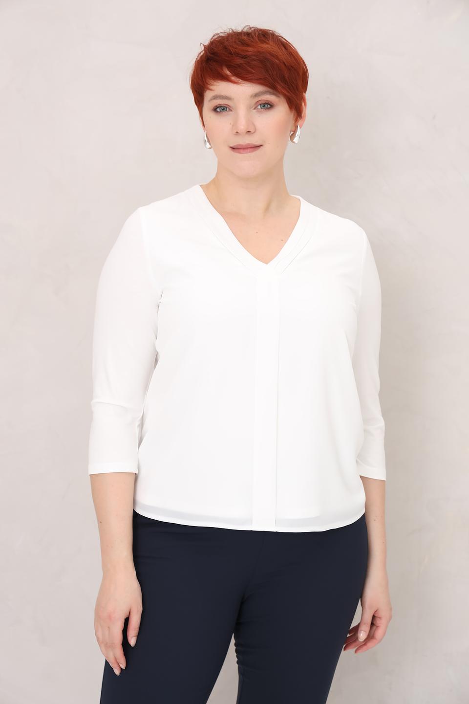 Блуза Frank Walder белая V-образный вырез