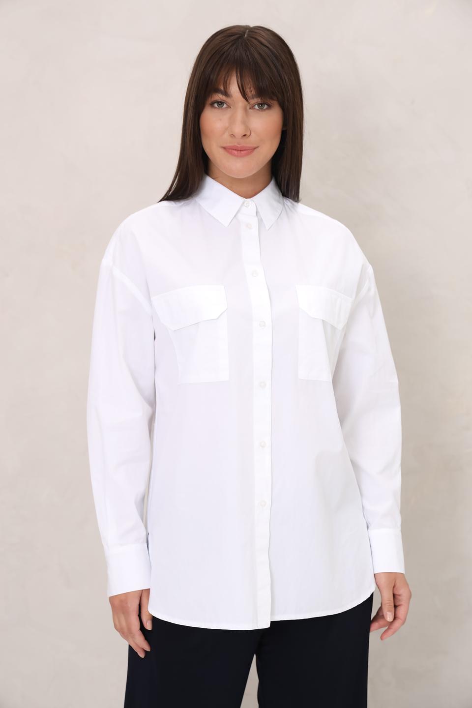 Рубашка Toni collection белая с карманами