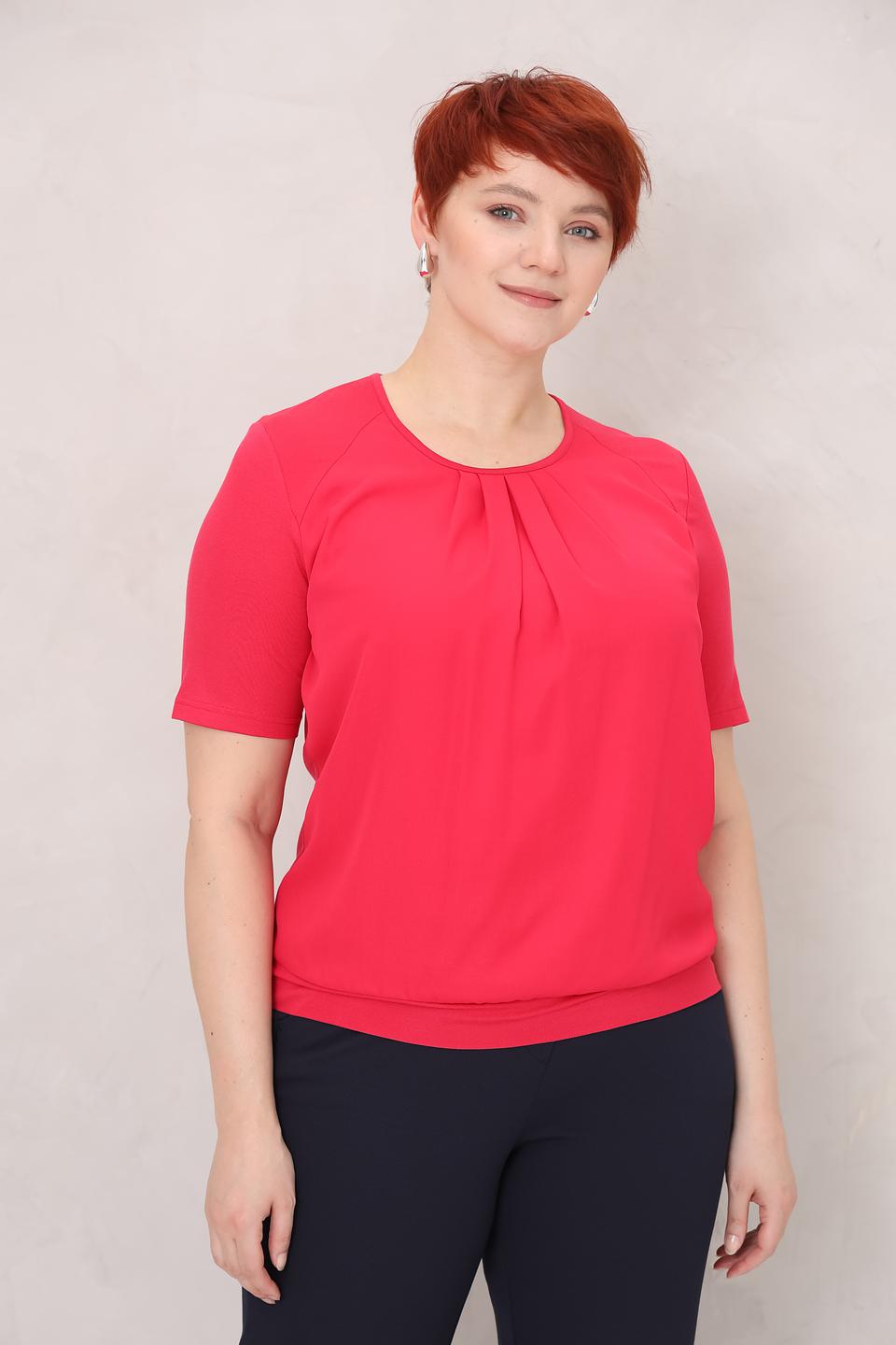 Блуза Frank Walder малиновая с драпировкой