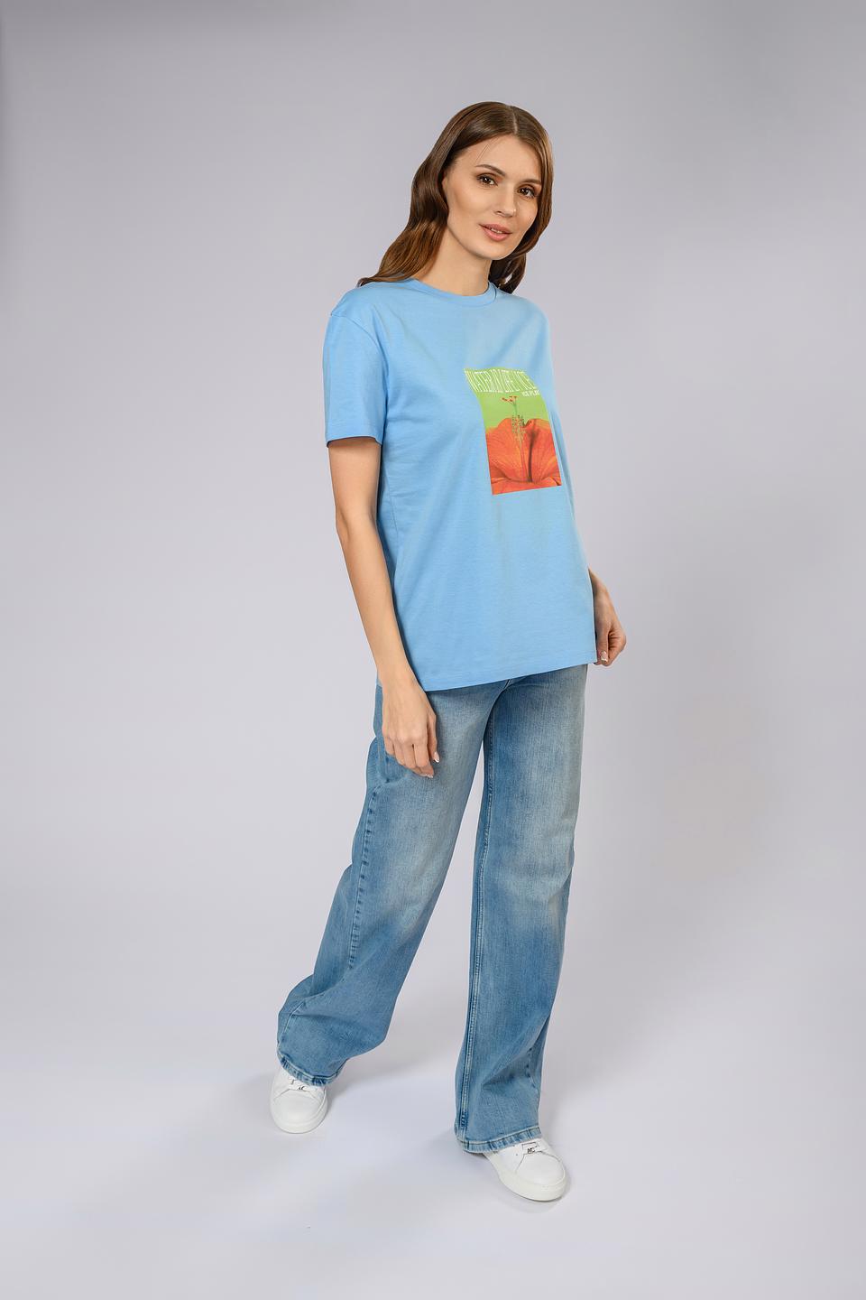 Футболка Ice Play с принтом голубая