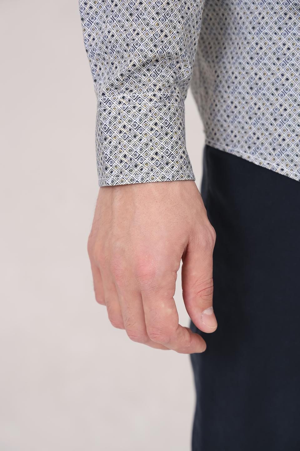 Рубашка Casa Moda с принтом серый