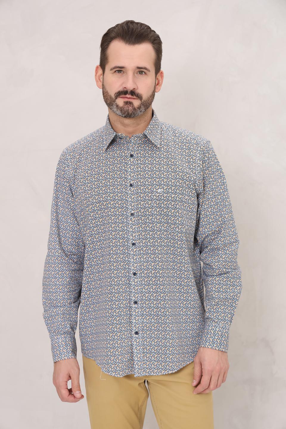 Рубашка Casa Moda с принтом голубой