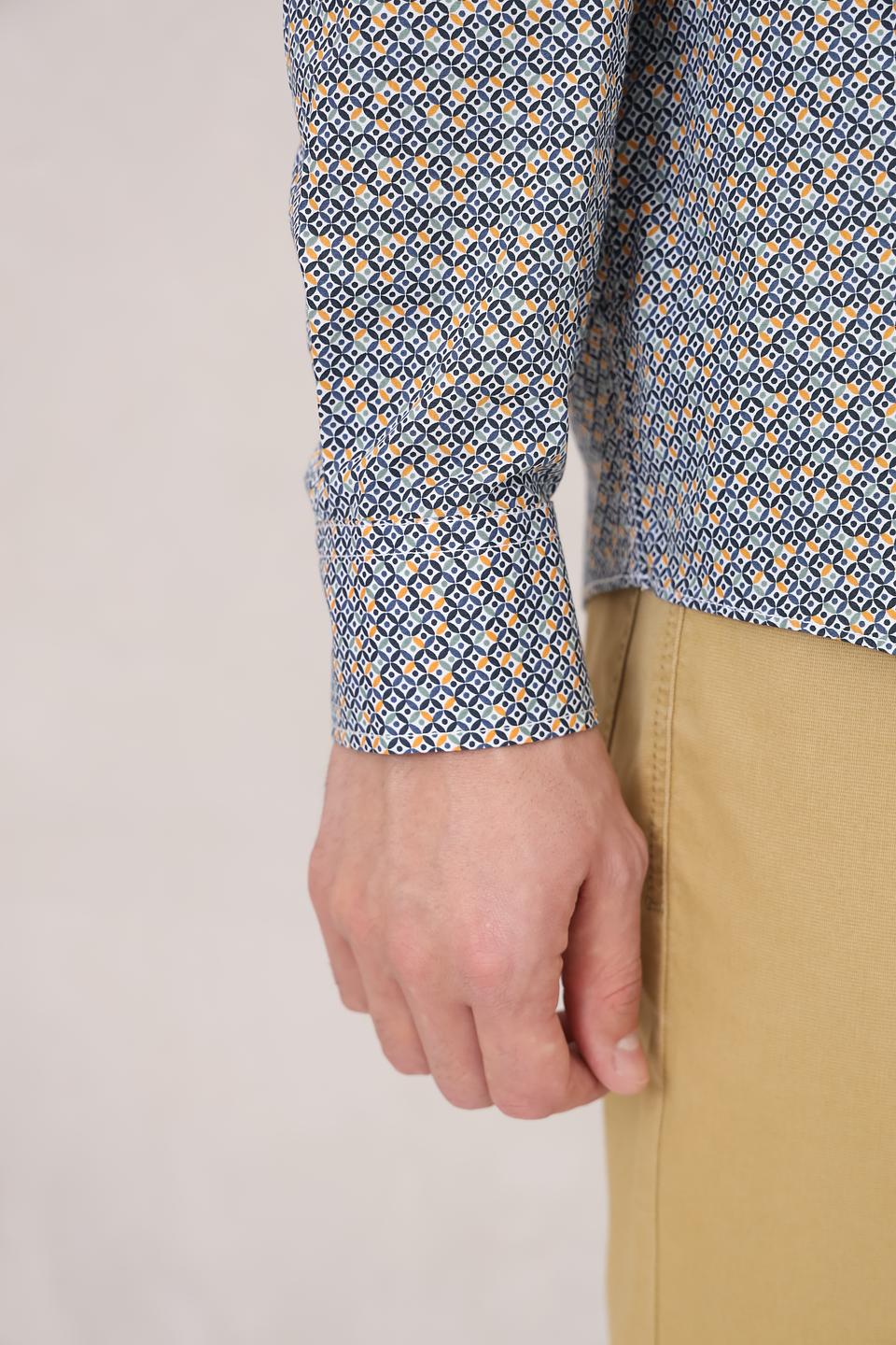 Рубашка Casa Moda с принтом голубой