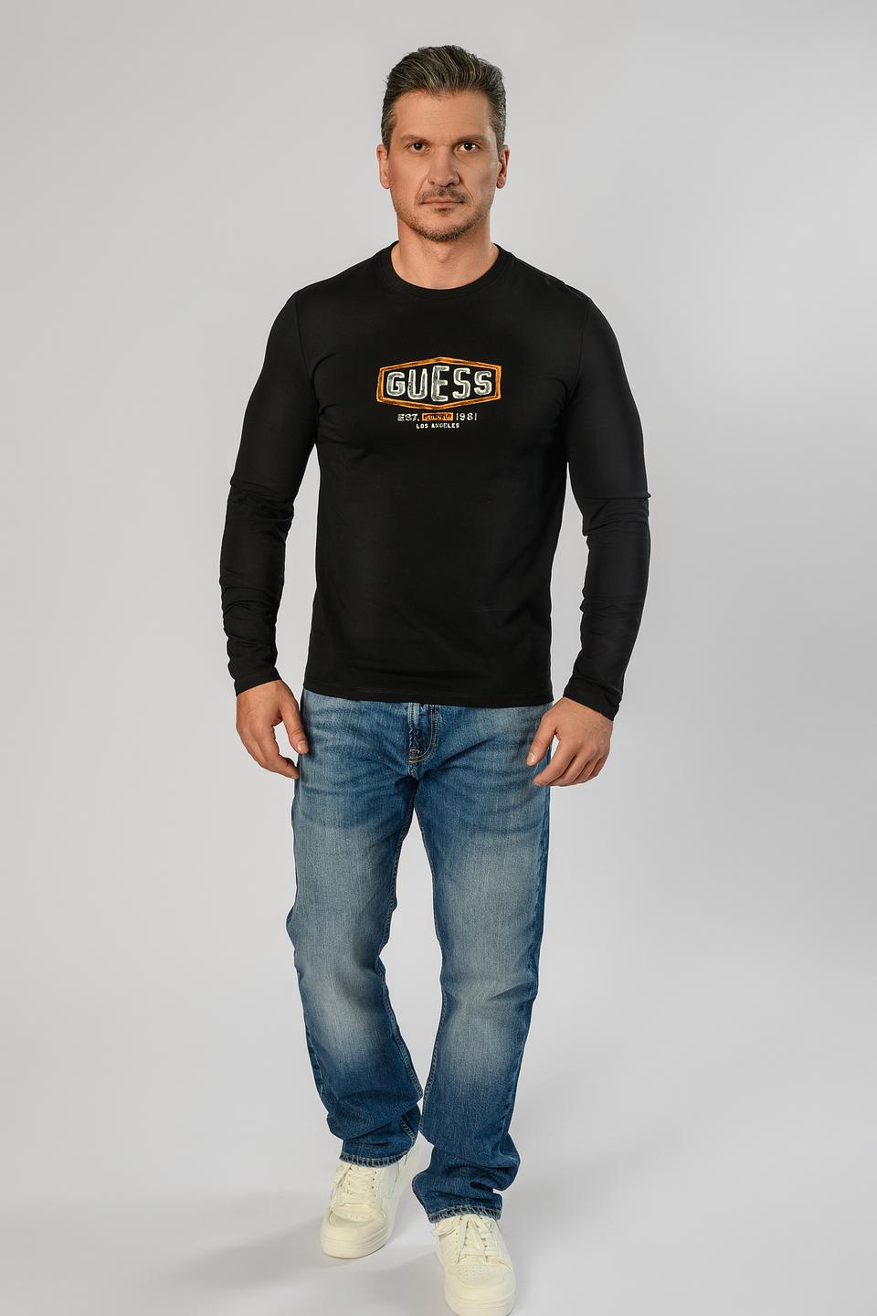 Лонгслив Guess с логотипом чёрный