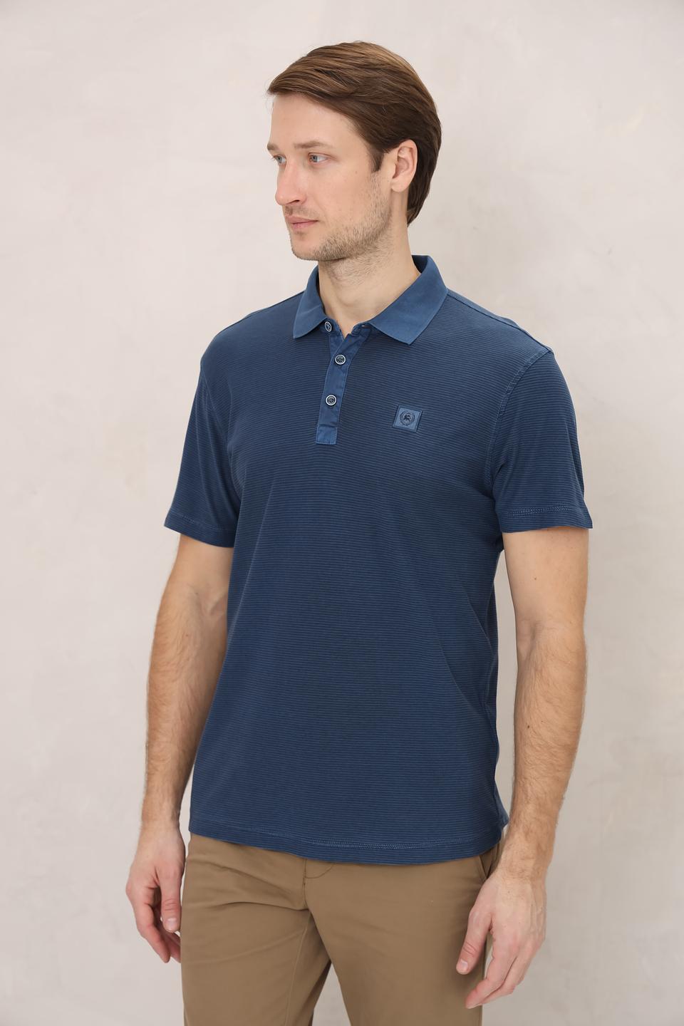 Поло Lerros men синее с текстурой