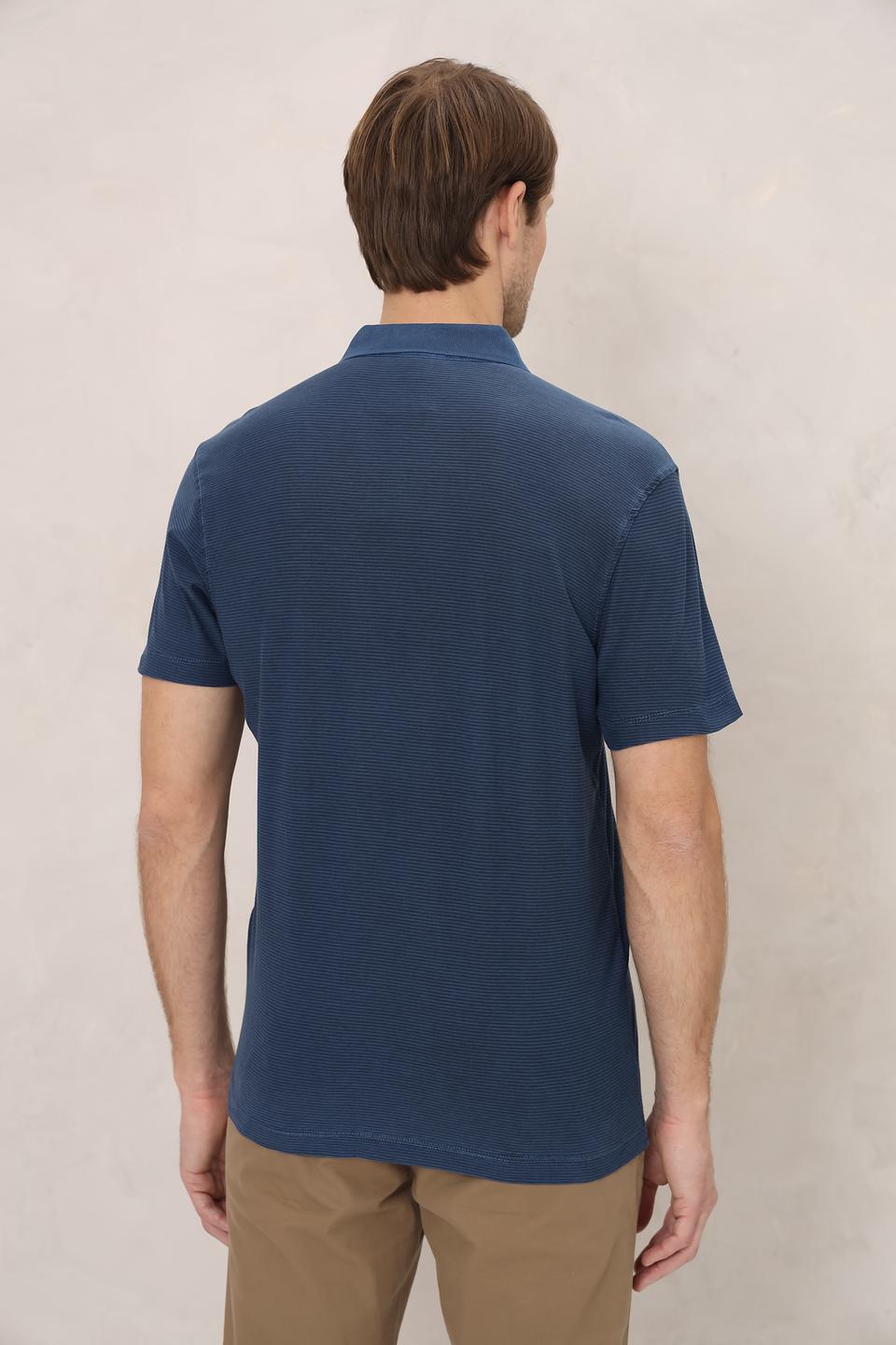 Поло Lerros men синее с текстурой