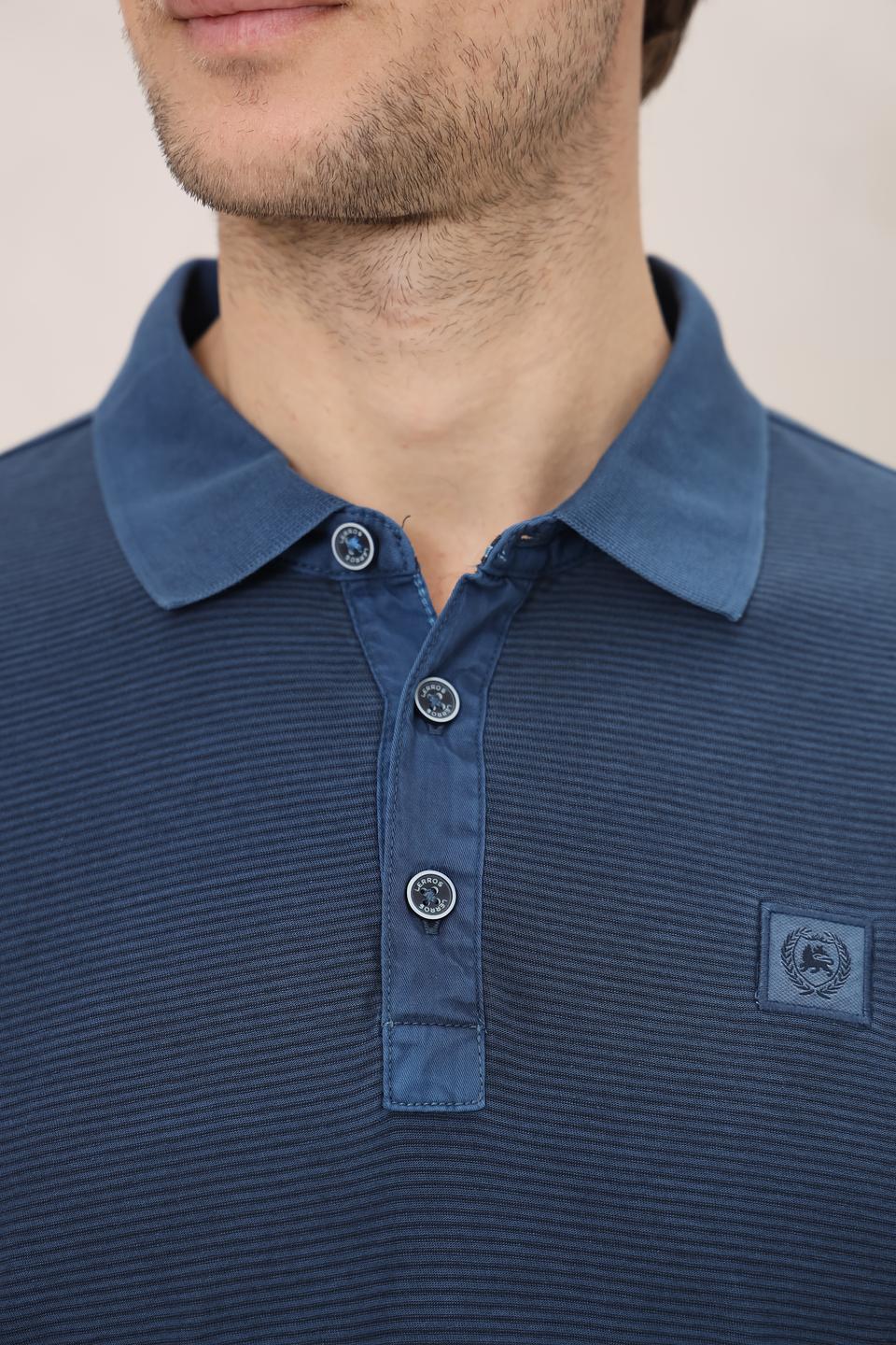 Поло Lerros men синее с текстурой