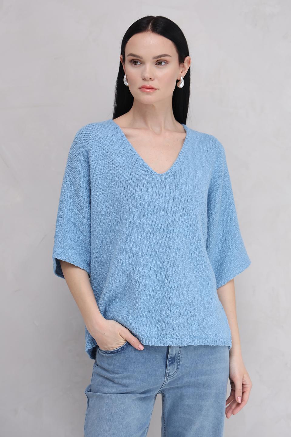 Пуловер Rich and Royal голубой с рукавом 3/4