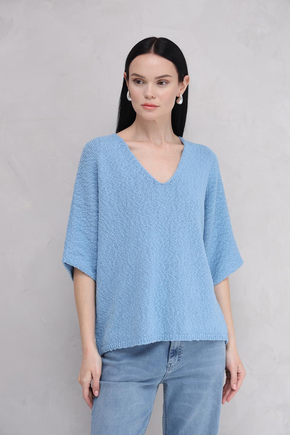 Пуловер Rich and Royal голубой с рукавом 3/4