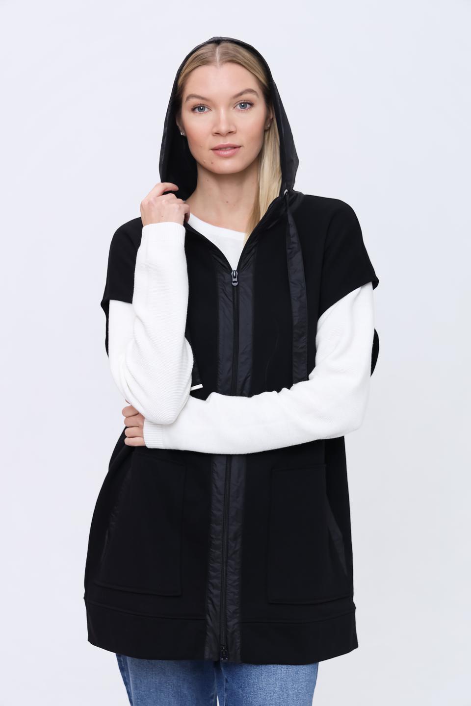 Жилет Pezzo чёрный с капюшоном