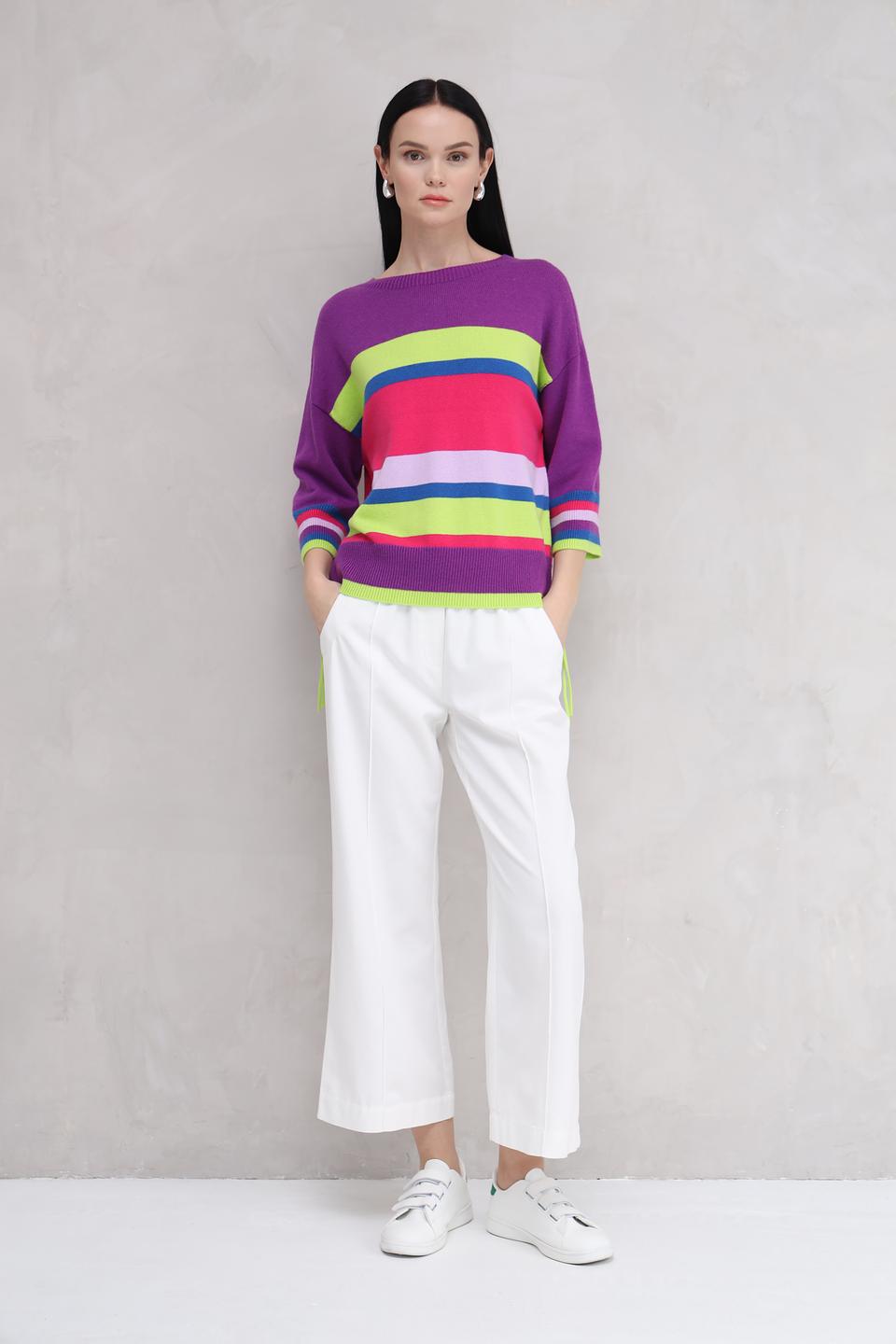 Пуловер Oui в полоску