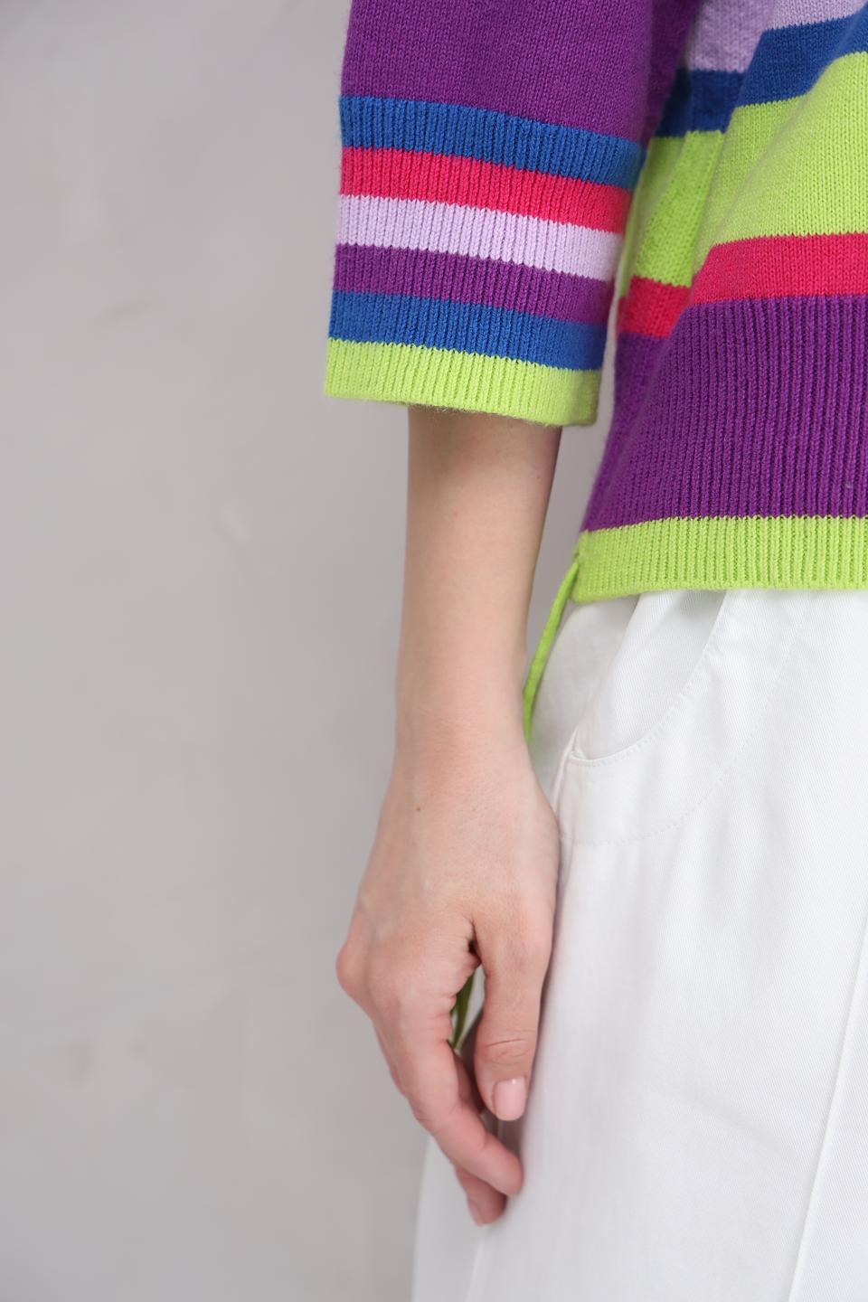 Пуловер Oui в полоску