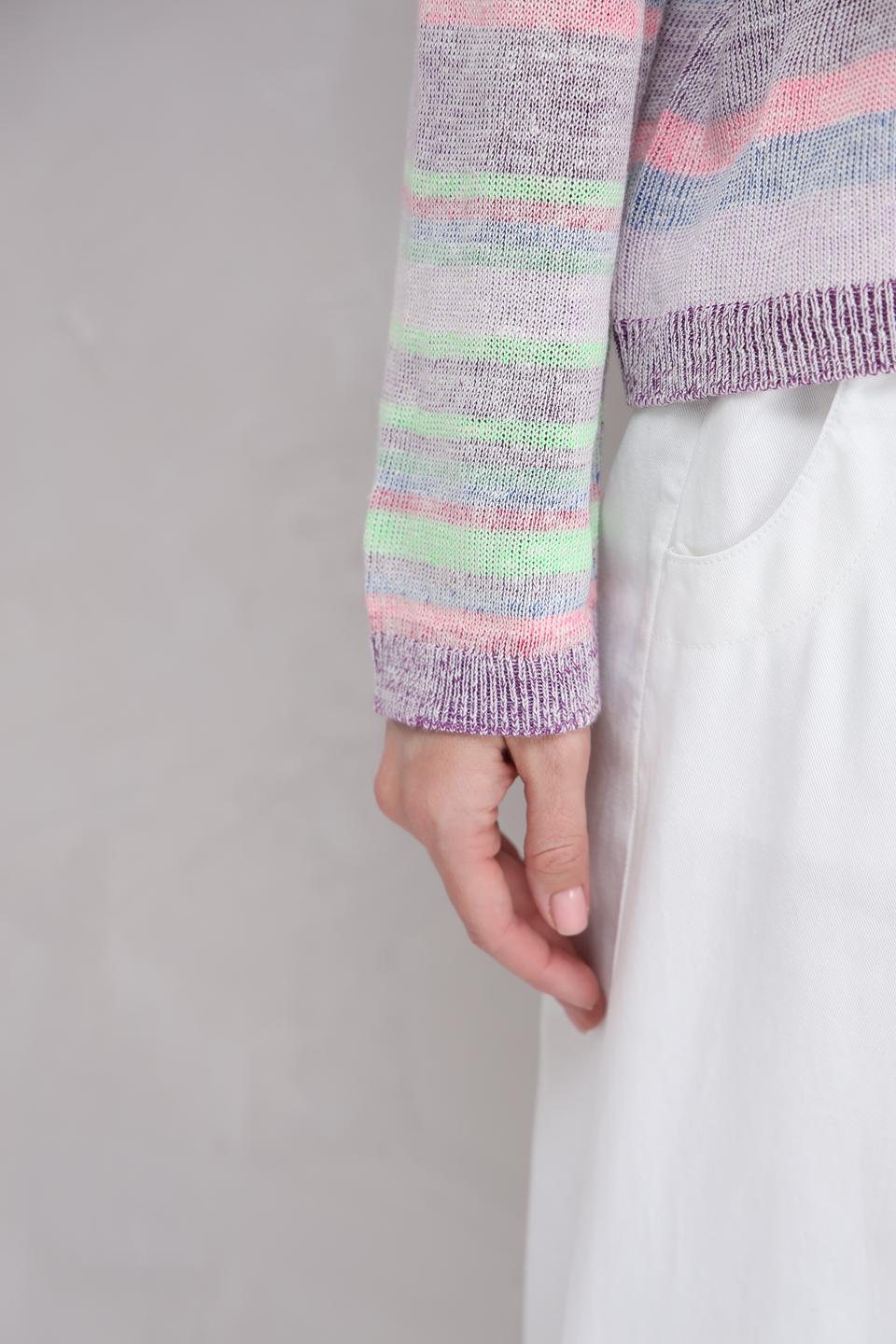 Пуловер Oui в полоску