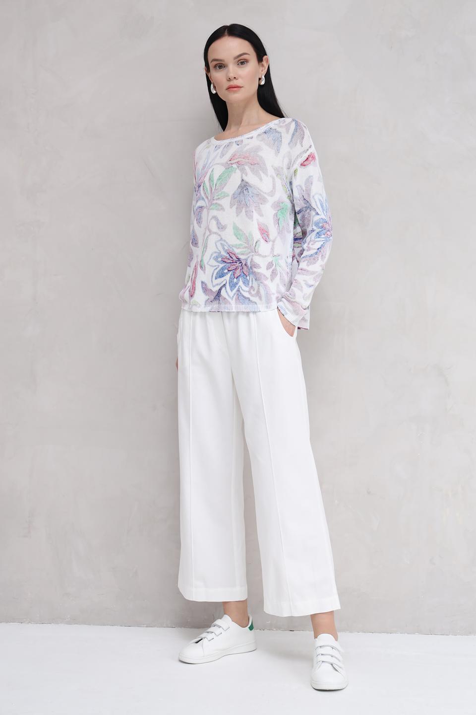 Пуловер Oui с цветочным принтом