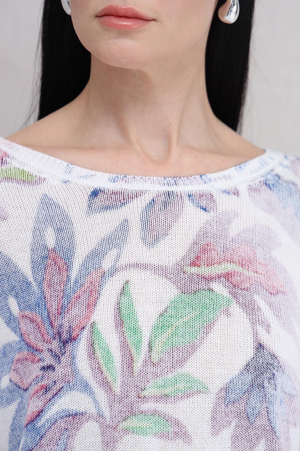 Пуловер Oui с цветочным принтом