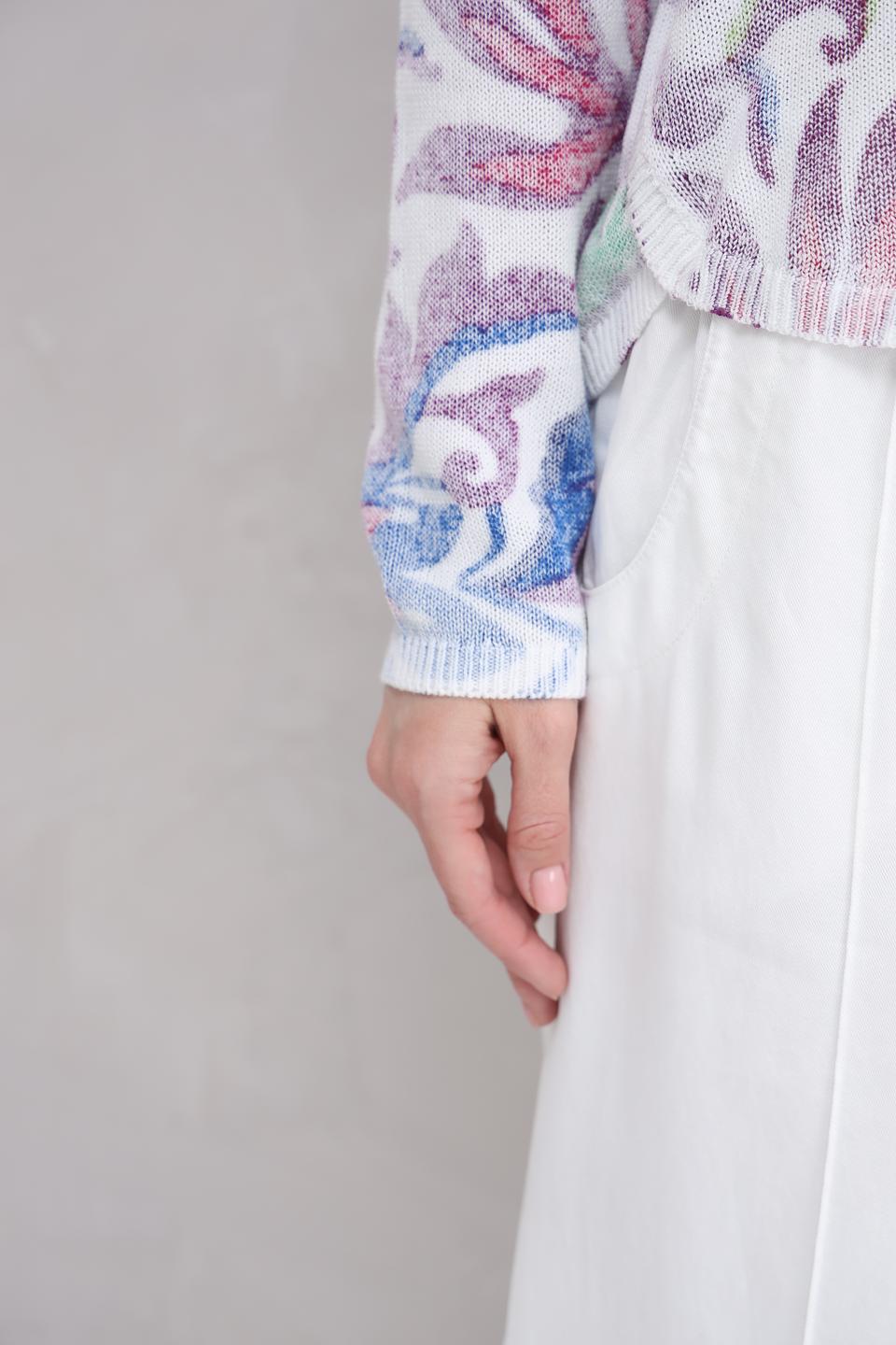 Пуловер Oui с цветочным принтом