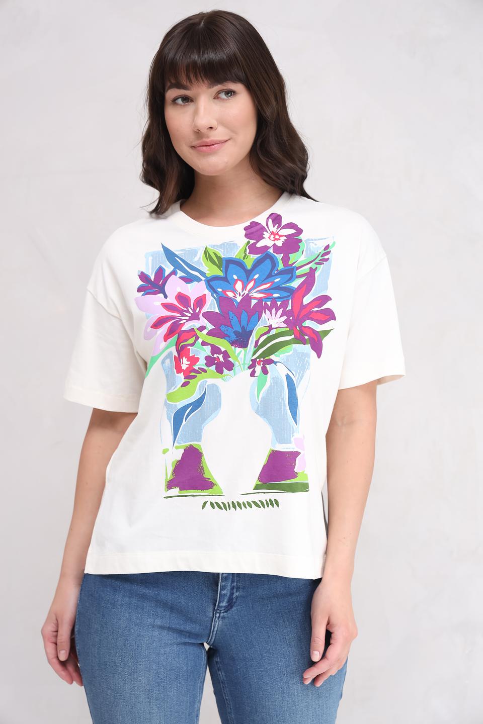 Футболка Oui с цветочным принтом