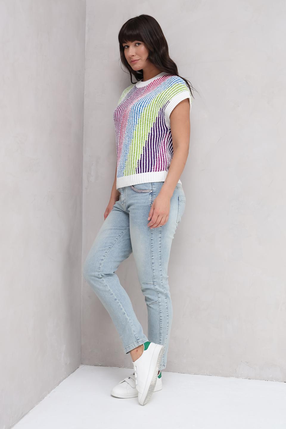 Жилет Oui разноцветный вязаный