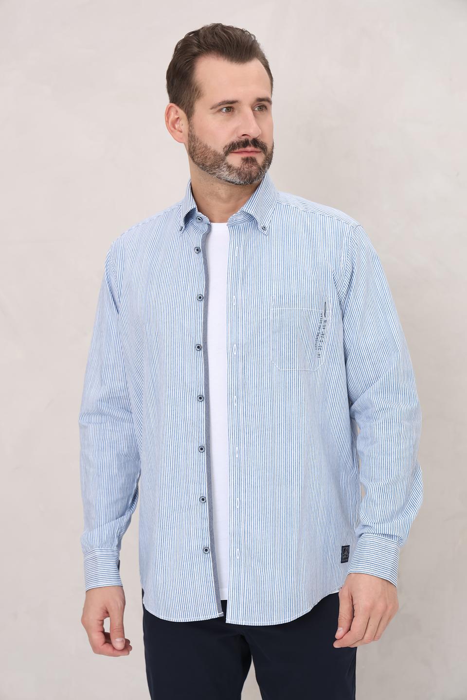 Рубашка Casa Moda в полоску голубую