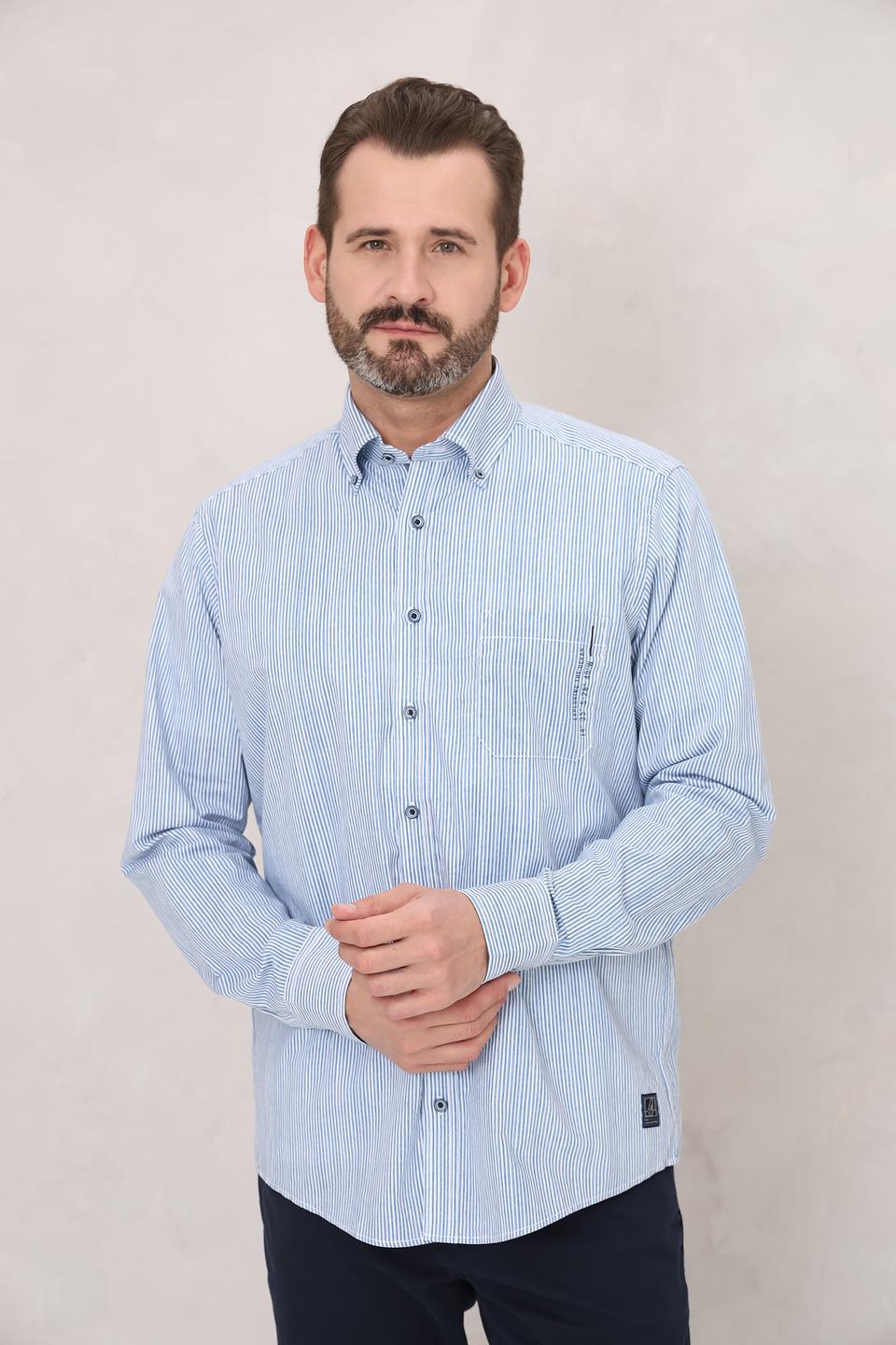 Рубашка Casa Moda в полоску голубую