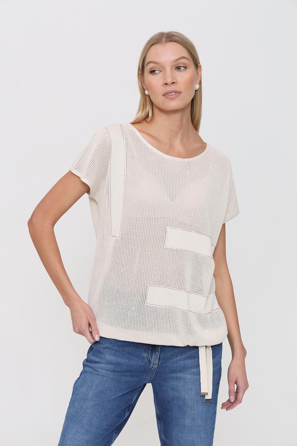 Пуловер Pezzo с вставками бежевый