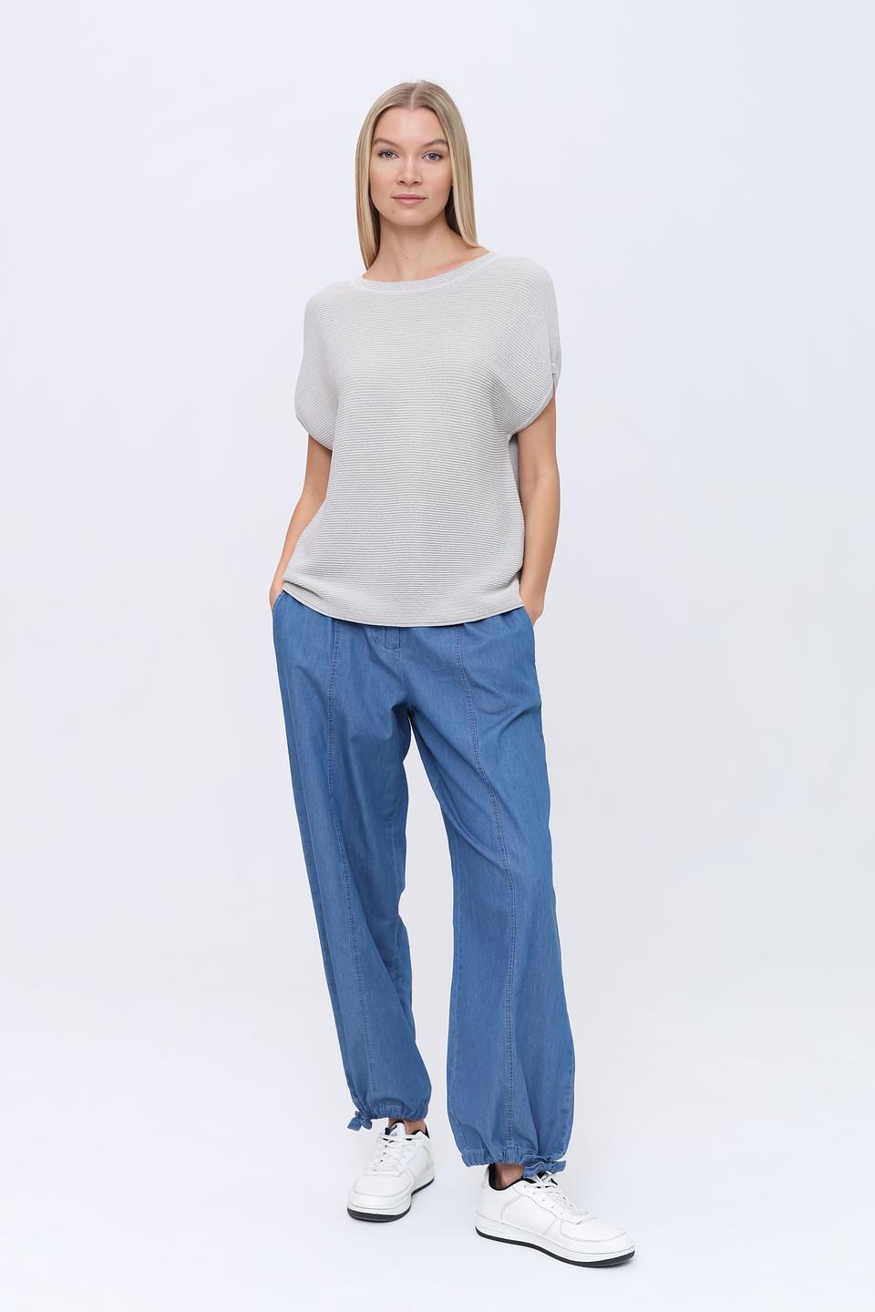 Пуловер Pezzo в полоску серый