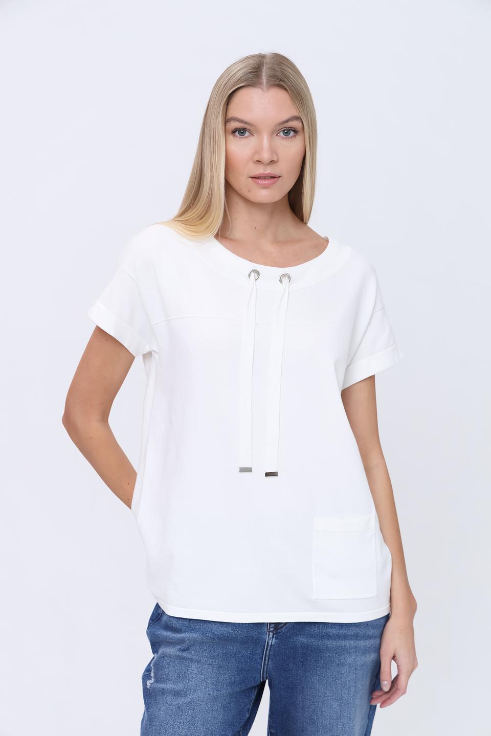 Пуловер Pezzo с шнурками белый