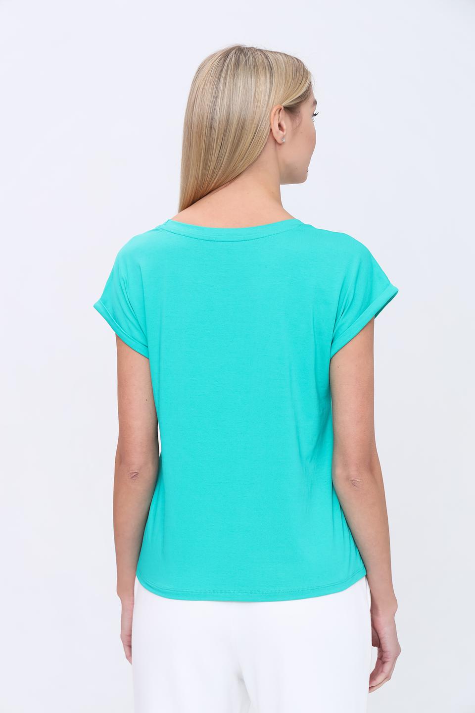 Футболка Pezzo с вышивкой бирюзовая